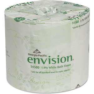 ONE-PLY BATHROOM TISSUE, 1210 SHEETS/ROLL, 80 ROLLS/CASE by Envision