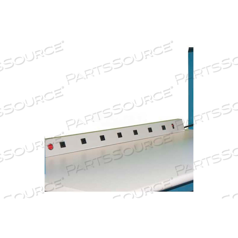 WSI ELECTRICAL CHANNEL, 15A, 8 OUTLETS, 48" LONG, WORK SURFACE MOUNTED, GREY by Workstation Industries, Inc.