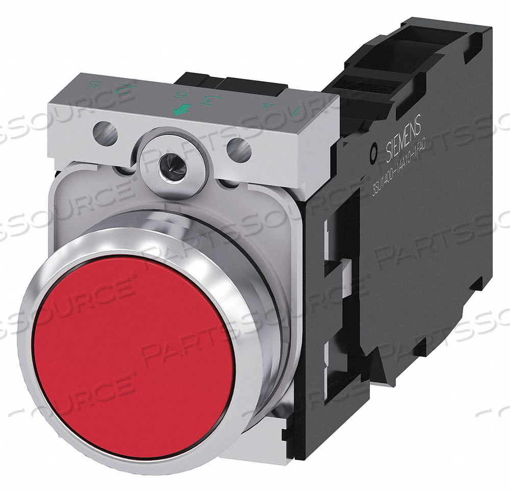 PUSH BUTTON 22MM RED METAL BEZEL by Siemens