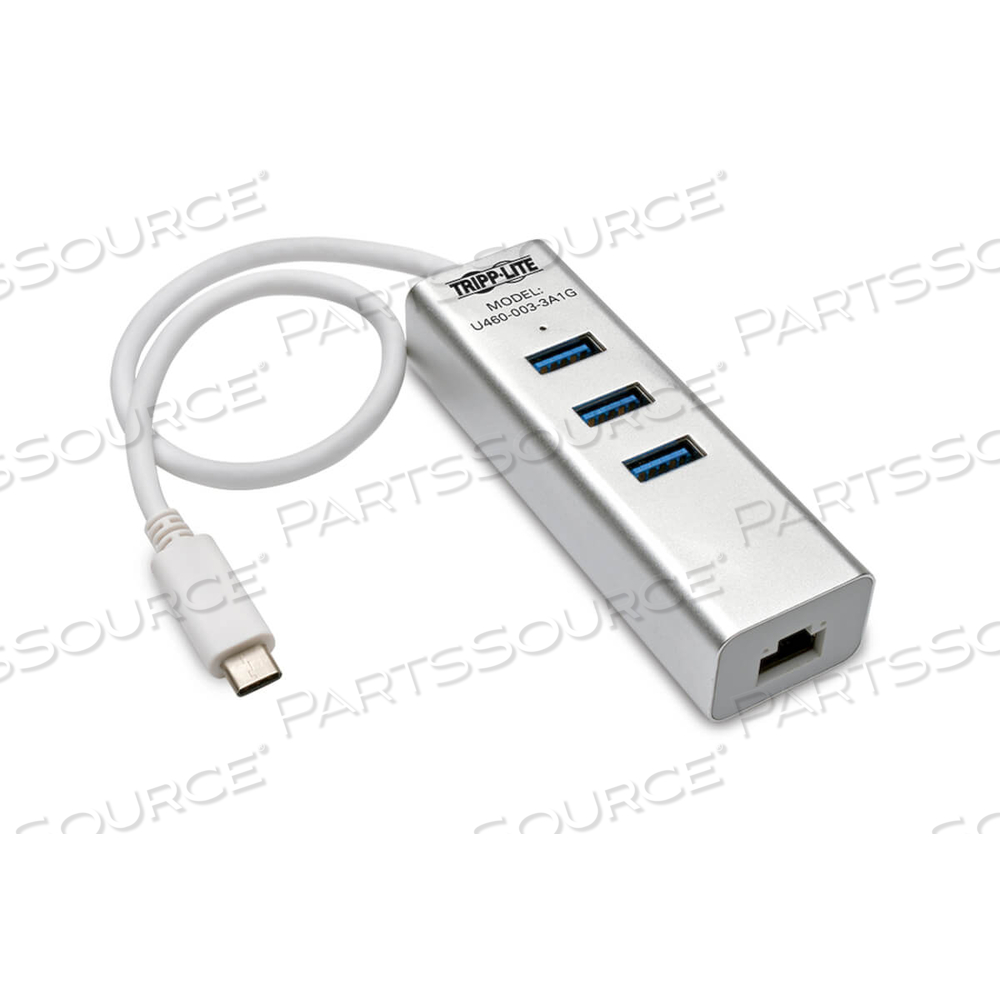 PORTABLE USB C GIGABIT ADAPTER W/ 3-PORT USB HUB by Tripp Lite