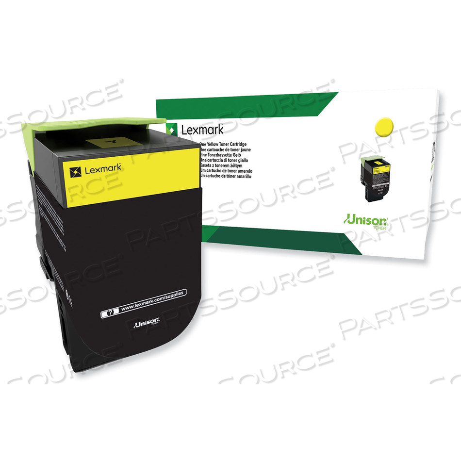 80C0HYG RETURN PROGRAM HIGH-YIELD TONER, 3,000 PAGE-YIELD, YELLOW, TAA COMPLIANT by Lexmark