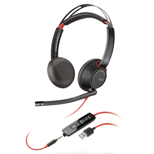 BLACKWIRE 5220 BINAURAL OVER THE HEAD HEADSET, BLACK by Plantronics