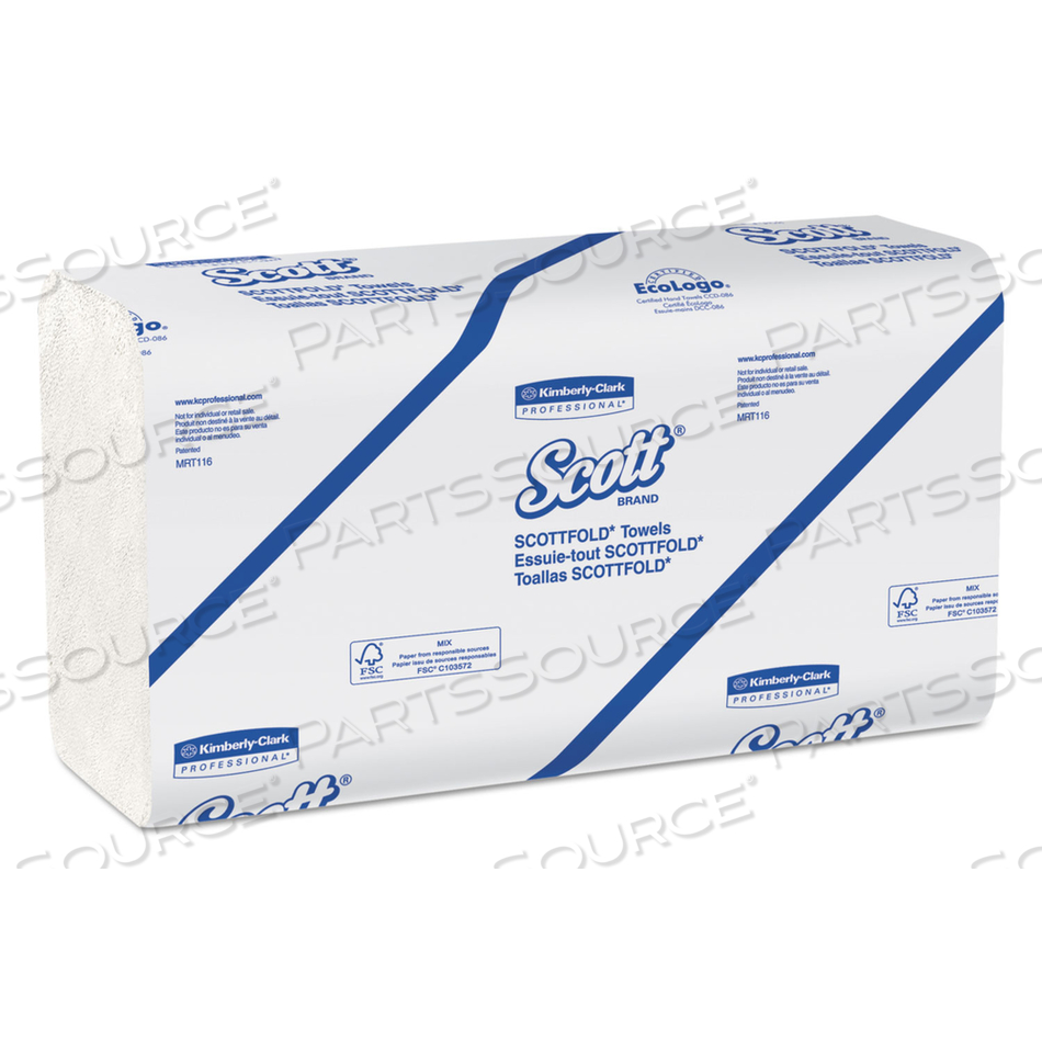 PRO SCOTTFOLD TOWELS, 9.4 X 12.4, WHITE, 175 TOWELS/PACK by Scott