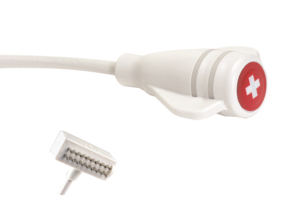 SINGLE NURSE CALL CORD, WHITE, ABS PLASTIC, 18-PIN PLUG DIN, 8 FT, MEETS FDA by Crest Healthcare