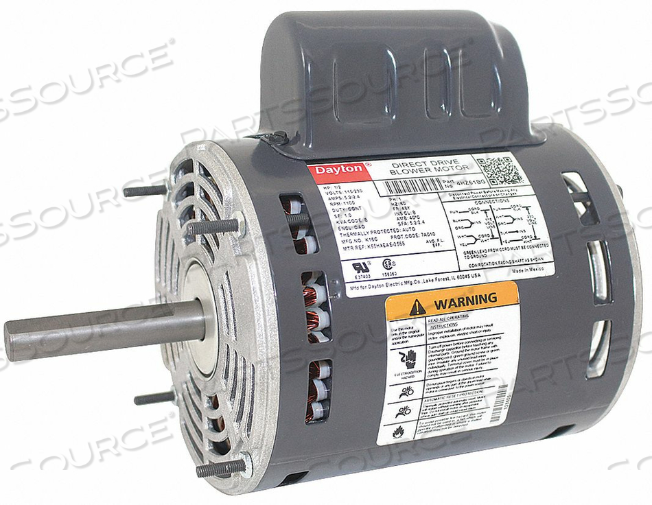 MOTOR PSC 1/2 HP 1100 115/230V 48Y OAO by DAYTON ELECTRIC MANUFACTURING CO MOTOR PSC 1/2 HP 1100 115/230V 48Y OAO by DAYTON ELECTRIC MANUFACTURING CO