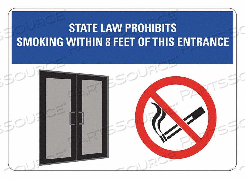 NO SMOKING SIGN 10 W 7 H 0.004 THICK by Lyle Signs Inc.