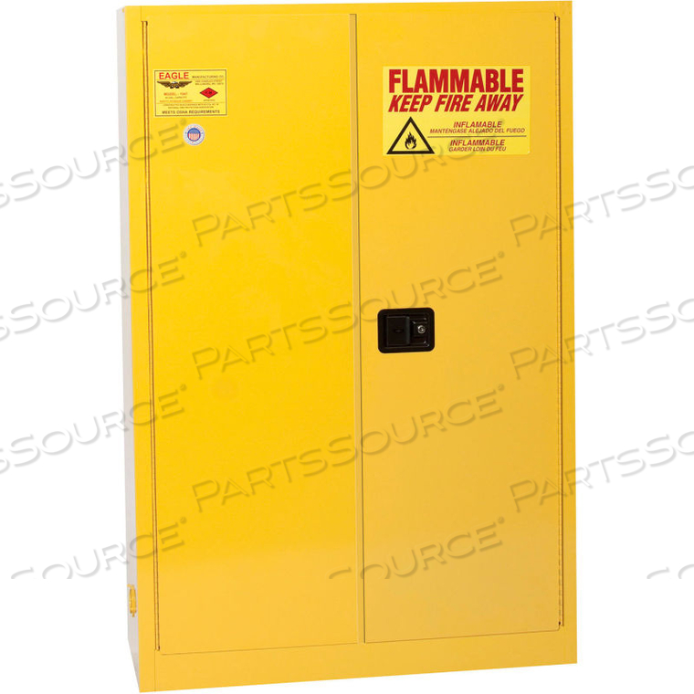 EAGLE FLAMMABLE CABINET WITH SELF CLOSE DOUBLE DOOR 45 GALLON 