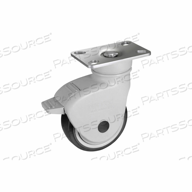 NSF CERTIFIED SANITARY CASTER - STAINLESS STEEL SWIVEL WITH BRAKE - 5" DIA. 