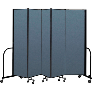 PORTABLE ROOM DIVIDER 5 PANEL, 6'8"H X 9'5"L, FABRIC COLOR: BLUE by Screenflex