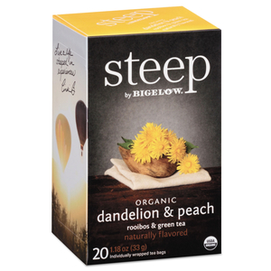 STEEP TEA, DANDELION AND PEACH, 1.18 OZ TEA BAG, 20/BOX by Bigelow