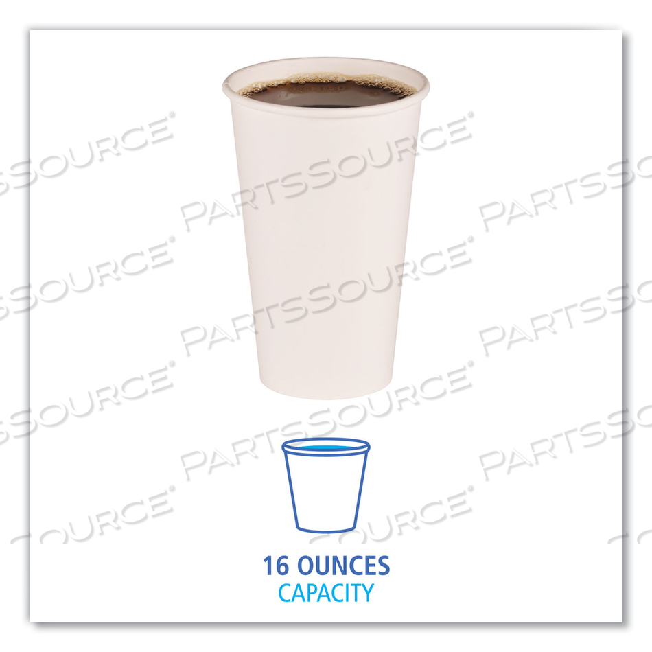 PAPER HOT CUPS, 16 OZ, WHITE, 20 CUPS/SLEEVE by Boardwalk PAPER HOT CUPS, 16 OZ, WHITE, 20 CUPS/SLEEVE by Boardwalk