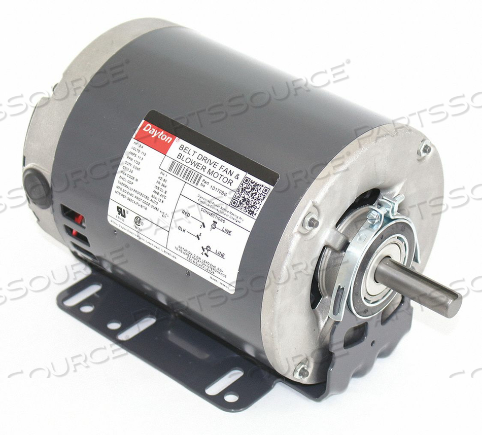 BELT DRIVE MOTOR, SINGLE PHASE, MOTOR DESIGN SPLIT-PHASE, 3/4 HP, NAMEPLATE RPM 1,725, NO. OF SPEEDS 1, VOLTAGE 115V AC, 11.3 A FULL LOAD AM by DAYTON ELECTRIC MANUFACTURING CO BELT DRIVE MOTOR, SINGLE PHASE, MOTOR DESIGN SPLIT-PHASE, 3/4 HP, NAMEPLATE RPM 1,725, NO. OF SPEEDS 1, VOLTAGE 115V AC, 11.3 A FULL LOAD AM by DAYTON ELECTRIC MANUFACTURING CO