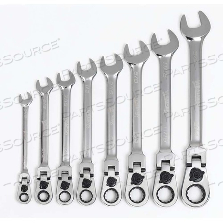 FLEX-HEAD RAT COMBO WRENCH SET 8 PCS. by Snap-on Incorporated