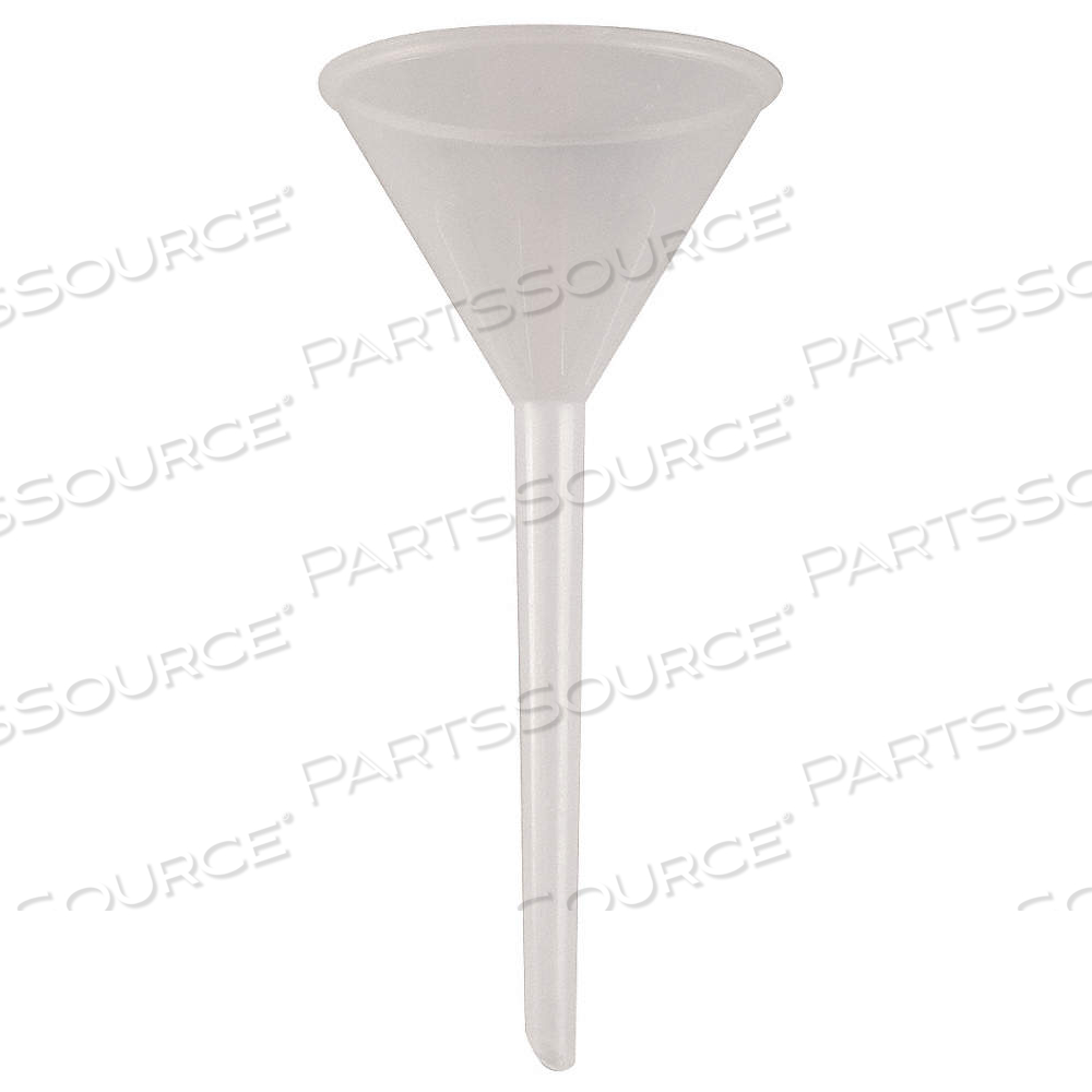 SHORT STEM FUNNEL, PLASTIC, 0.5 FL OZ CAPACITY - OZ, 15 ML CAPACITY - ML, POLYPROPYLENE, CLEAR by Approved Vendor