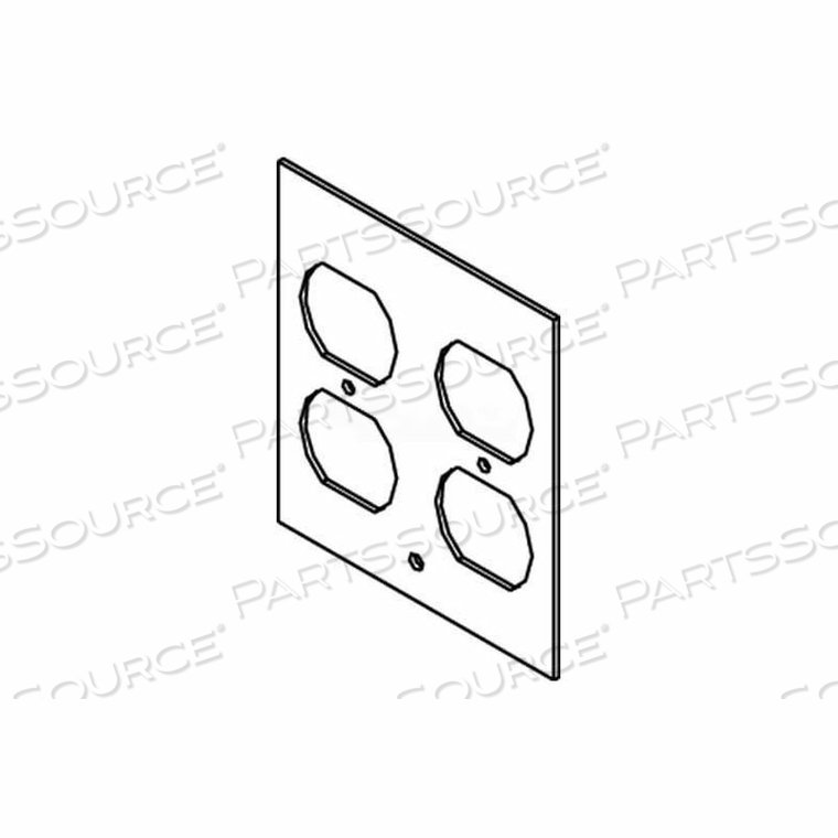 DGT-2DP FLOOR BOX AF1&3 TOP PLATE, FOR 2 DUPLEX DEVICES 