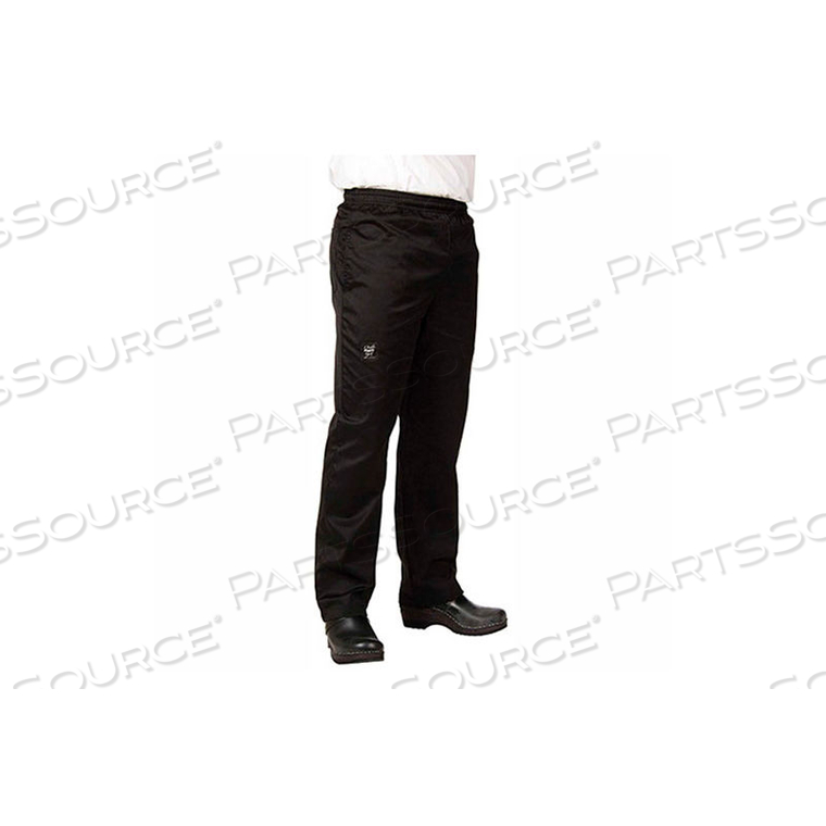 BASIC CHEF'S PANTS, SMALL, BLACK by John Ritzenhaler Co