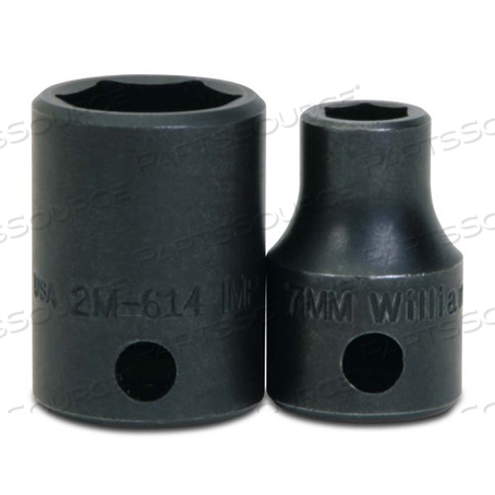 2M-618 WILLIAMS SOCKET, 1 5/32 IN OAL, METRIC, SHALLOW IMPACT, 3/8 IN DR, 18 MM 