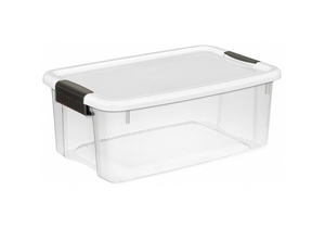 STORAGE TOTE CLEAR/WHITE 4.5 GAL. by Sterilite