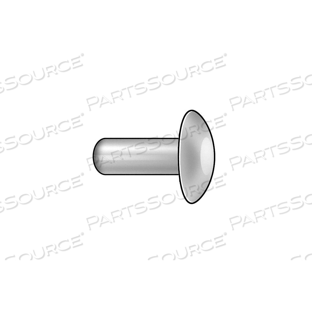 SOLID RIVET,3/8 IN L,BRAZIER0, INCH, BRAZIER, 0.0937 IN SHANK DIA, ALUMINUM, 1100F by Approved Vendor
