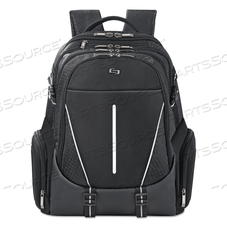 ACTIVE LAPTOP BACKPACK, FITS DEVICES UP TO 17.3", POLYESTER, 12.5 X 6.5 X 19, BLACK 