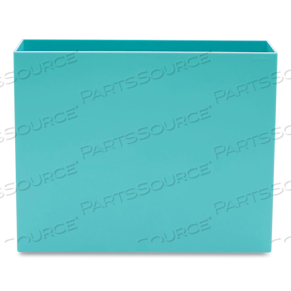 PLASTIC FILE BOX, LETTER FILES, 3.75 X 12.25 X 9.75, AQUA 