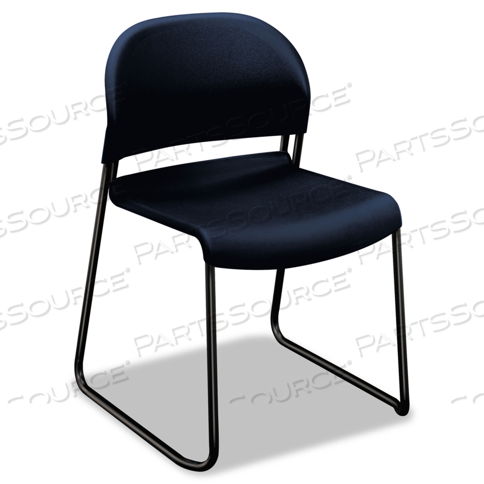 GUESTSTACKER HIGH DENSITY CHAIRS, SUPPORTS UP TO 300 LB, 17.5" SEAT HEIGHT, REGATTA SEAT, REGATTA BACK, BLACK BASE, 4/CARTON 