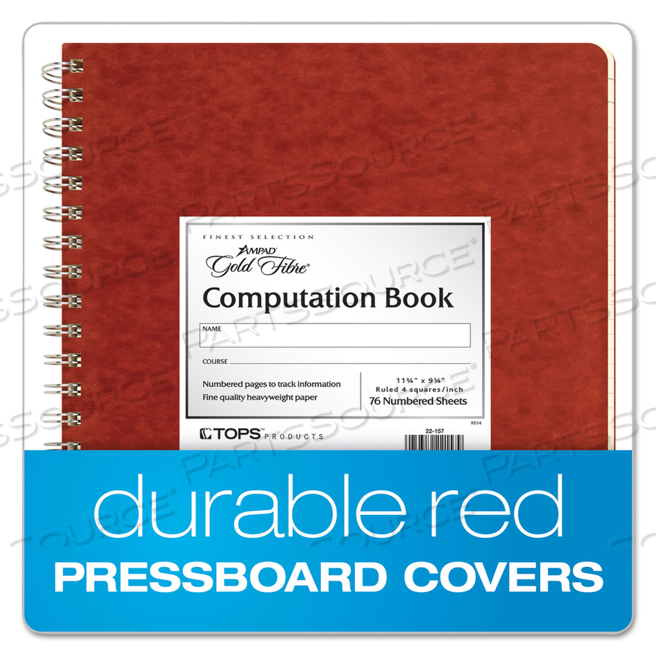 COMPUTATION BOOK, QUADRILLE RULE, BROWN COVER, 11.75 X 9.25, 76 SHEETS by Ampad Corporation
