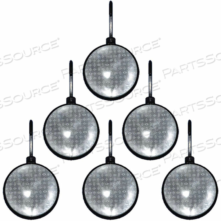 SNAP 2" REFLECTOR, DOT, STAR WHITE, 6-PACK by Mr. Chain