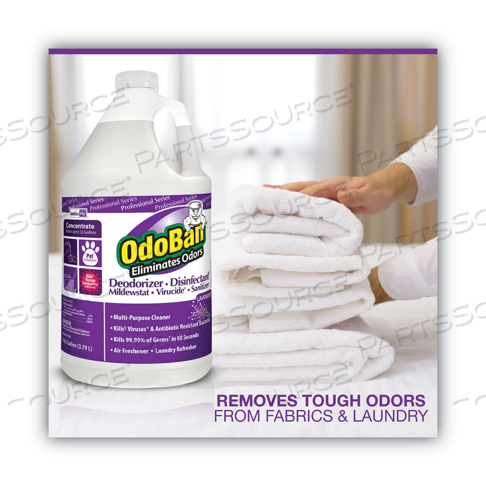 CONCENTRATE ODOR ELIMINATOR AND DISINFECTANT, LAVENDER SCENT, 1 GAL BOTTLE by Odoban