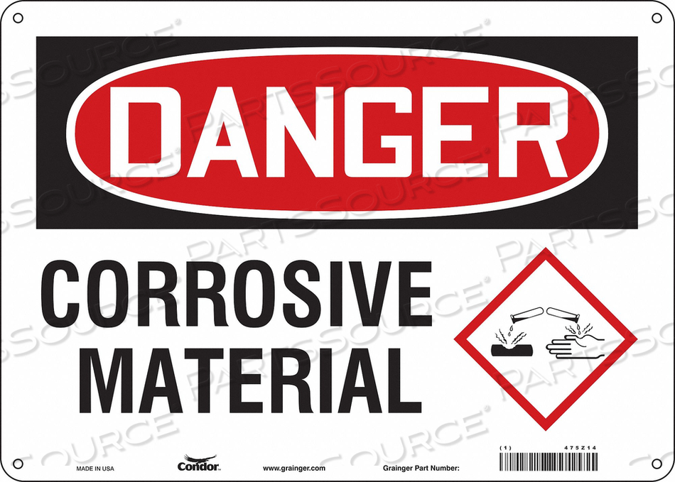 CHEMICAL SIGN 14 W 10 H 0.060 THICK 