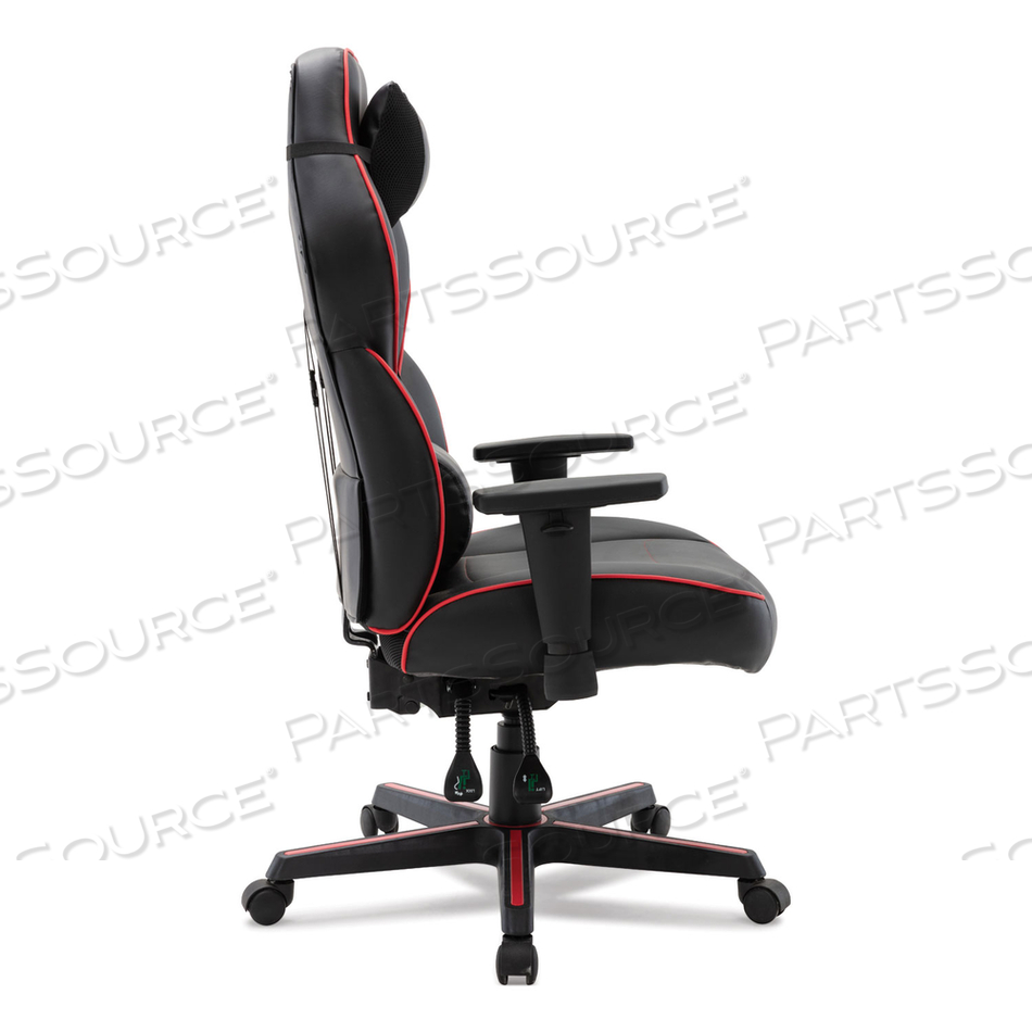RACING STYLE ERGONOMIC GAMING CHAIR, SUPPORTS 275 LB, 15.91" TO 19.8" SEAT HEIGHT, BLACK/RED TRIM SEAT/BACK, BLACK/RED BASE by Alera RACING STYLE ERGONOMIC GAMING CHAIR, SUPPORTS 275 LB, 15.91" TO 19.8" SEAT HEIGHT, BLACK/RED TRIM SEAT/BACK, BLACK/RED BASE by Alera