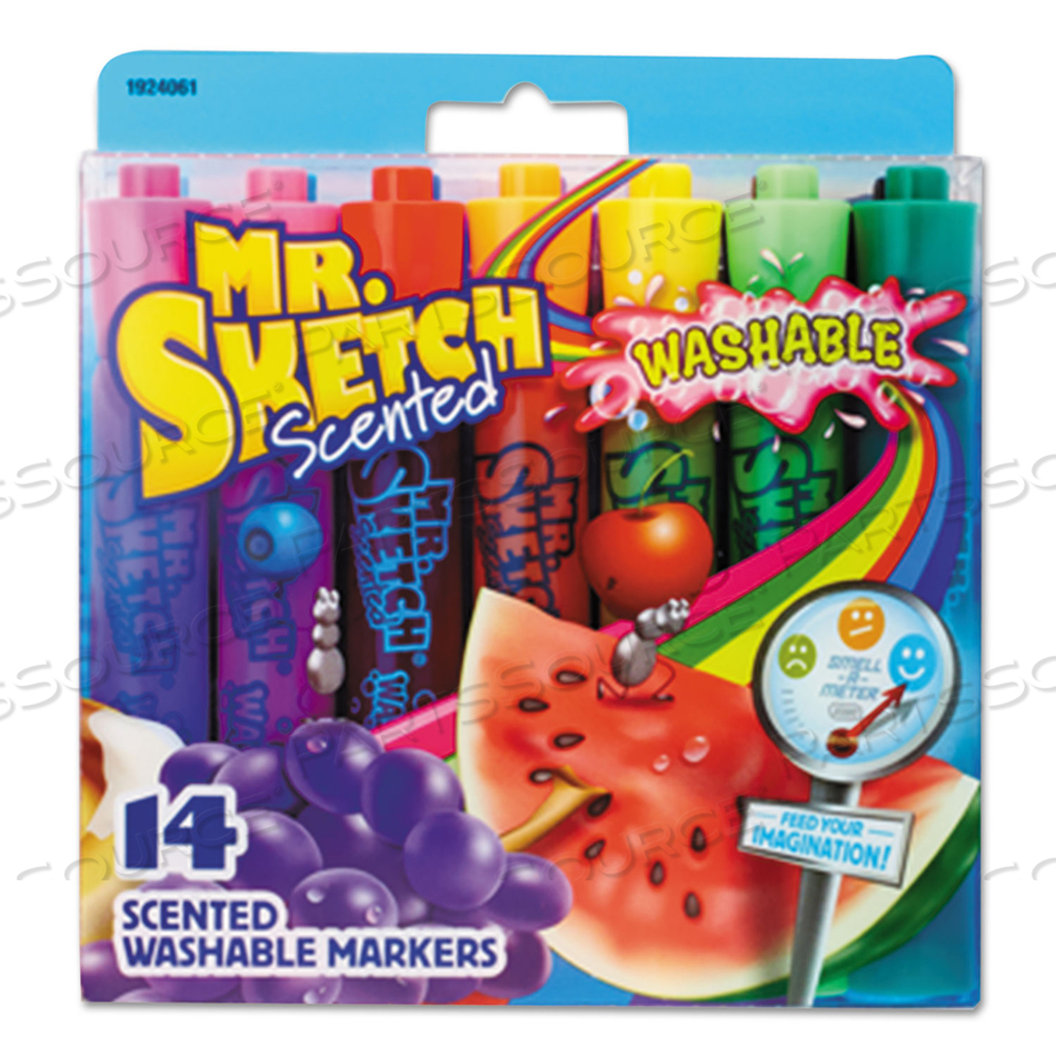 WASHABLE MARKERS, CHISEL, ASSORTED COLORS, 14/SET by Mr. Sketch WASHABLE MARKERS, CHISEL, ASSORTED COLORS, 14/SET by Mr. Sketch