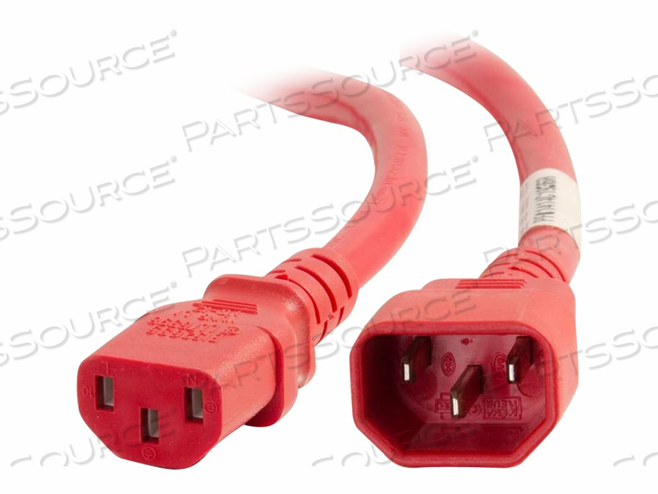 POWER CORD, 5 FT, 15 A, 250 V, IEC 320-C14 TO IEC 320-C13, RED by Legrand AV (C2G)