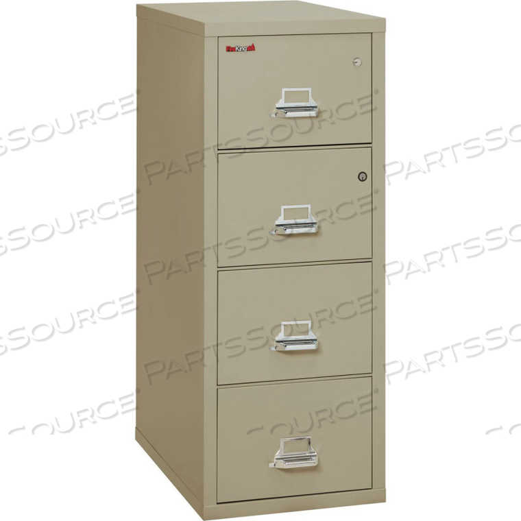 FIREPROOF 4 DRAWER VERTICAL SAFE-IN-FILE LEGAL 20-13/16"WX31-9/16"DX52-3/4"H PEWTER by Fire King