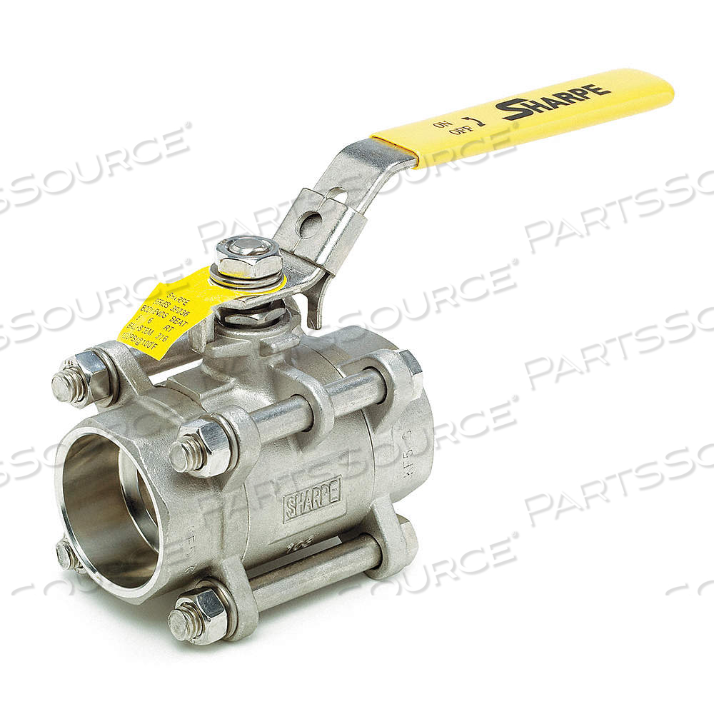 SHARPE VALVES MANUAL TWO-WAY BALL VALVE, 3/8 IN, 316 STAINLESS STEEL, STRAIGHT VALVE BODY, POLYMER by Approved Vendor