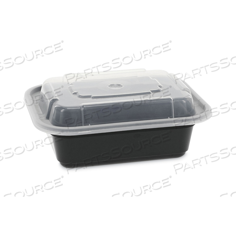 NEWSPRING VERSATAINER MICROWAVABLE CONTAINERS, 12 OZ, 4.5 X 5.5 X 1.75, BLACK/CLEAR, PLASTIC by Pactiv NEWSPRING VERSATAINER MICROWAVABLE CONTAINERS, 12 OZ, 4.5 X 5.5 X 1.75, BLACK/CLEAR, PLASTIC by Pactiv