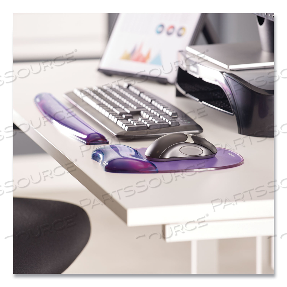 GEL CRYSTALS KEYBOARD WRIST REST, 18.5 X 2.25, PURPLE by Fellowes