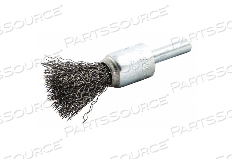 END BRUSH, CRIMPED STEEL, 1/2 IN DIA, 0.006 IN FILL DIA, 1/4 IN SHANK by Norton | Saint-Gobain Abrasives