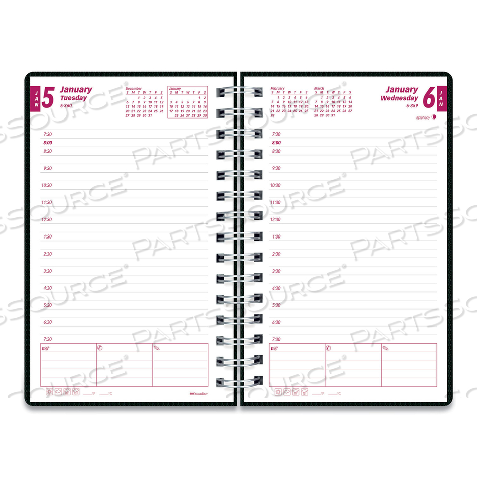 DAILY PLANNER DURAFLX BLACK by Brownline