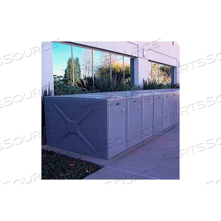 BIKE STORAGE LOCKER W/PADLOCK, 1 BIKE CAPACITY, 30"WX74-1/2"DX49"H, TAN, ASSEMBLED by American Bicycle Security