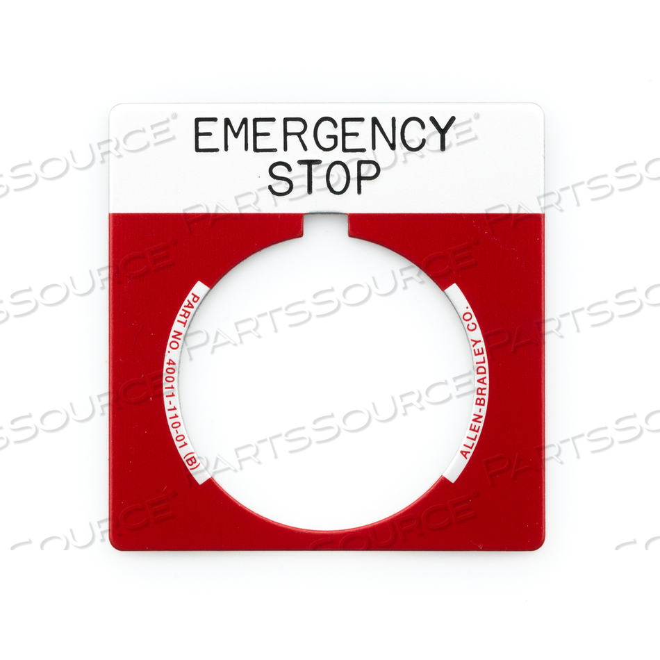 LEGEND PLATE, PUSH BUTTON by STERIS Corporation