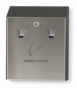 CIGARETTE RECEPTACLE 1-19/32 GAL. BLACK by Rubbermaid Medical Division