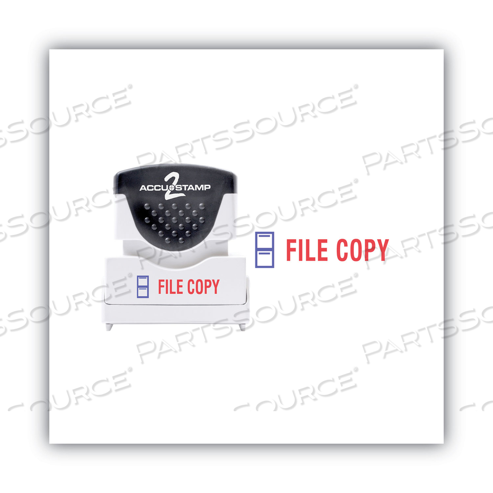 PRE-INKED SHUTTER STAMP, RED/BLUE, FILE COPY, 1.63 X 0.5 by Accu-Stamp