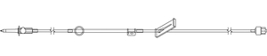 94 INCH, YELLOW STRIPED MICROBORE SET WITH VENTED SPIKE, ROUND AND BODYSET KEYS, SLIDE CLAMP, MALE LUER LOCK/ANTI-SIPHON VALVE, PRIMING VOLUME 5 ML by CME America