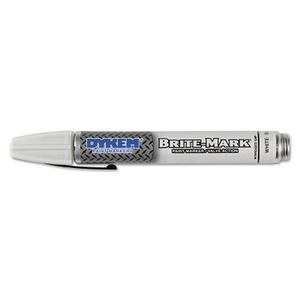 40008 ITW DYKEM BRITE-MARK PERMANENT PAINT MARKER, VALVE ACTION, 40, WHITE by Dykem