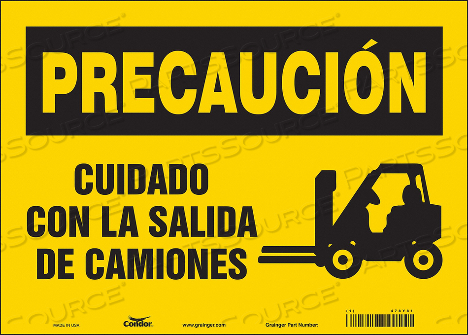 SAFETY SIGN 14 WX10 H 0.004 THICKNESS 