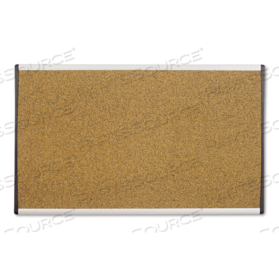 ARC FRAME CORK CUBICLE BOARD, 18 X 30, TAN, ALUMINUM FRAME by Quartet