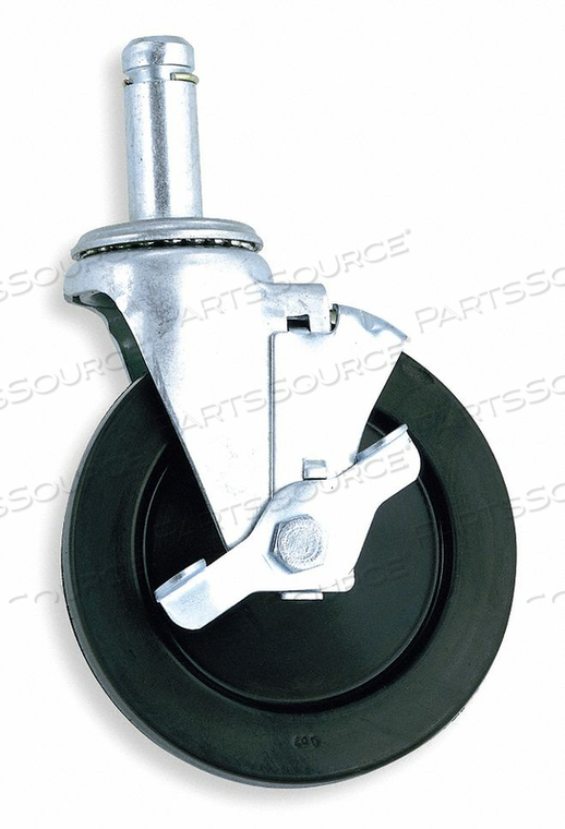 SWIVEL STEM CASTER, 200 LBS, 5 IN, RESILIENT RUBBER by Intermetro Industries (Emerson) SWIVEL STEM CASTER, 200 LBS, 5 IN, RESILIENT RUBBER by Intermetro Industries (Emerson)