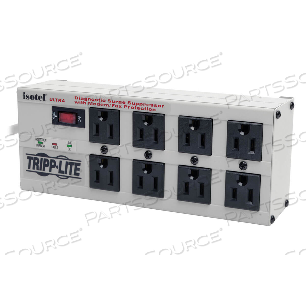 ISOBAR SURGE PROTECTOR METAL RJ11 8 OUTLET 12FT CORD 3840 JOULES by Tripp Lite ISOBAR SURGE PROTECTOR METAL RJ11 8 OUTLET 12FT CORD 3840 JOULES by Tripp Lite