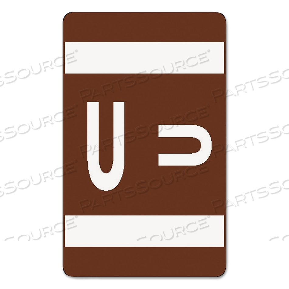 ALPHAZ COLOR-CODED SECOND LETTER ALPHABETICAL LABELS, U, 1 X 1.63, DARK BROWN, 10/SHEET by Smead